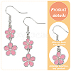 ANATTASOUL 5 Pairs 5 Colors Alloy Enamel Flower Dangle Earrings EJEW-AN0004-76-3