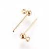 Brass Stud Earring Findings X-KK-I649-09G-NF-2