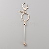 Iron Bar Beadable Keychain for Jewelry Making DIY Crafts KEYC-WH0034-32RG-1