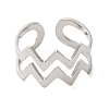 Non-Tarnish Double Layer Wave 304 Stainless Steel Open Cuff Rings for Women RJEW-N048-08P-2