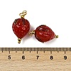 304 Stainless Steel with Handmade Lampwork Pendants STAS-Q352-02G-A-3