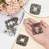 WADORN 4Pcs 2 Styles Square/Rectangle Alloy Rhinestone Detachable Shoe Buckle Clips AJEW-WR0002-31B-3