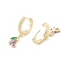 Cubic Zirconia Eggplant Dangle Hoop Earrings EJEW-H086-04G-2