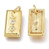 Brass Micro Pave Clear Cubic Zirconia Charms X-KK-M206-23G-2