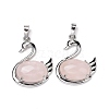 Natural Rose Quartz Pendants G-M385-04P-C-2