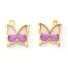 Light Gold Plated Alloy Enamel Pendants X-ENAM-R136-24A-2