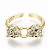 Brass Micro Pave Clear Cubic Zirconia Cuff Rings RJEW-S044-076-NF-3