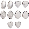 10Pcs 5 Styles 316 Surgical Stainless Steel Locket Pendants STAS-SP0001-94-1