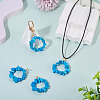 2Pcs Dyed Synthetic Turquoise Chip Beaded Pendants PALLOY-TAC0232-03-6