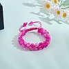 Sparkling Round Glass Braided Bead Bracelet BJEW-SW00082-05-3