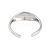 304 Stainless Steel Open Cuff Rings for Women RJEW-C095-07P-3
