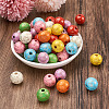 80Pcs 8 Colors Printed  Natural Wood Beads WOOD-FW0001-10-5