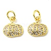 Rack Plating Brass Micro Pave Clear Cubic Zirconia Charms KK-D036-20G-2