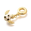 Brass Enamel Sport European Dangle Charms KK-U048-03G-02-2