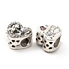 Rack Plating Alloy Rhinestone European Beads PALLOY-P289-31AS-01-4