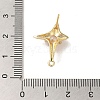 Brass with Clear Cubic Zirconia Stud Earring Findings KK-G499-01G-3
