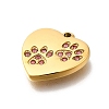 304 Stainless Steel Rhinestone Pendants STAS-R159-55G-01-2