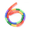 Fixed 7 Color Handmade Polymer Clay Bead Strands CLAY-S096-029K-2