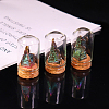 Natural Bismuth Carved Tower Healing Figurines with Glass Bottle DJEW-PW0013-36A-1