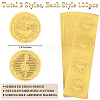 CRASPIRE 50 Sheets 2 Styles Self Adhesive Gold Foil Embossed Stickers DIY-CP0010-40-2