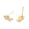 Brass Clear Cubic Zirconia Stud Earring Findings KK-A238-01F-G-2