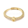 Rack Plating Brass Clear Cubic Zirconia Number 0 Adjustable Rings for Women RJEW-S407-09G-10-2