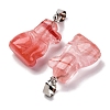 Cherry Quartz Glass Pendants G-B127-07P-11-3