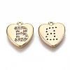 Brass Micro Pave Clear Cubic Zirconia Charms KK-N231-234B-NF-2