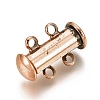 2-Strands 4-Holes Tube Brass Magnetic Slide Lock Clasps KK-D472-R-NF-2