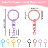 36Pcs 9 Colors Spray Painted Iron Keychain Swivel Clasps FIND-AR0004-01-2