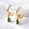 Brass Teardrop Hoop Earrings EJEW-D288-19G-5