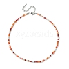 Faceted Rondelle Glass Beaded Necklace for Women NJEW-M208-01G-3