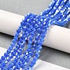 Opaque Solid Color Electroplate Glass Beads Strands EGLA-A039-P4mm-B11-4