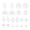 20Pcs 10 Styles 304 Stainless Steel Laser Cut Charms STAS-UN0048-70-1