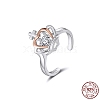 Rhodium Plated 925 Sterling Silver Cuff Rings RJEW-C064-45C-P-1