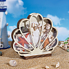 Wood & Acrylic Shell Shape Display Box AJEW-WH0650-32-3