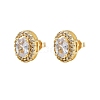 Brass Micro Pave Clear Cubic Zirconia Stud Earrings LS-EJEW-Z128-01G-03-2