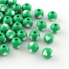 Heart Pattern Opaque Acrylic Beads SACR-R884-12mm-09-1