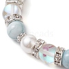 8mm Round Synthetic Moonstone & Shell Pearl Beaded Stretch Bracelets BJEW-TA00512-4