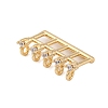 Brass Clear Cubic Zirconia Connector Charms KK-P289-15G-2