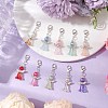 10Pcs 10 Colors Angle Glass Pendant Decorations HJEW-JM02334-02-2