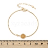 Brass Micro Pave Cubic Zirconia Birthday Flower Link Bracelets BJEW-U031-01G-11-5