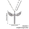 Brass Clear Cubic Zirconia 3D Cute Wing Sword Pendant Necklaces for Daily Wear GF5627-2-3