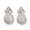 Brass Micro Pave Clear Cubic Zirconia Charms KK-C054-22P-1
