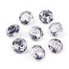 Pointed Back & Back Plated Glass Rhinestone Cabochons X-RGLA-J012-10mm-001YP-1