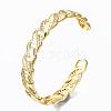 Brass Micro Pave Cubic Zirconia Curb Chain Cuff Bangles BJEW-T018-12G-02-NF-3