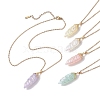 Resin Leaf Pendant Necklaces NJEW-JN04914-1