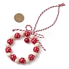 Wreath Wood Beads Pendant Decorations HJEW-TA00302-3