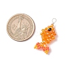 4Pcs 4 Colors Faceted Glass Pendants PALLOY-MZ00661-2