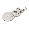 Christmas Theme 304 Stainless Steel Pendants STAS-Q005-01P-05-2